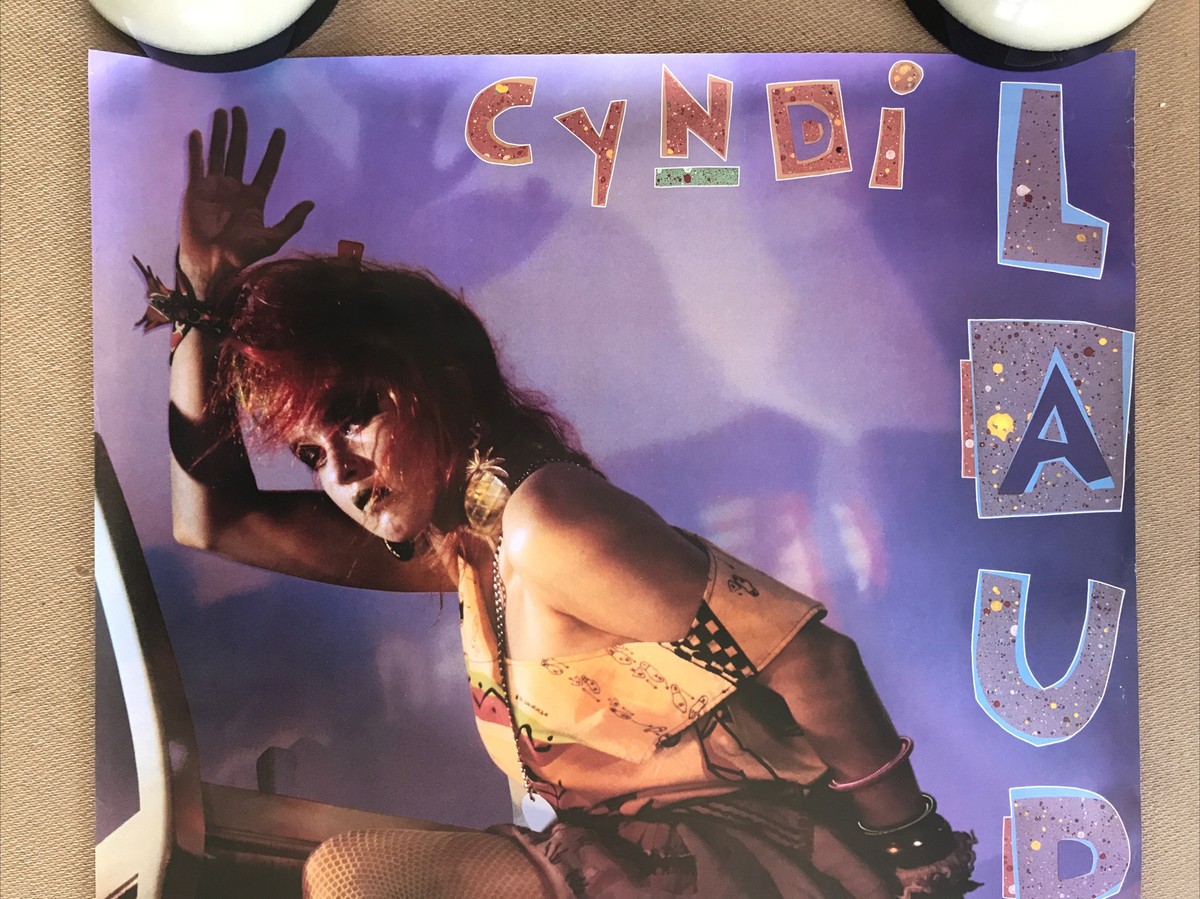 Vintage Original 1980s Cyndi Lauper Poster Pop Music