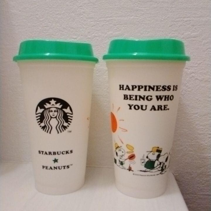Starbucks PEANUTS Snoopy 2023 Reusable Plastic Cup 473ml Set
