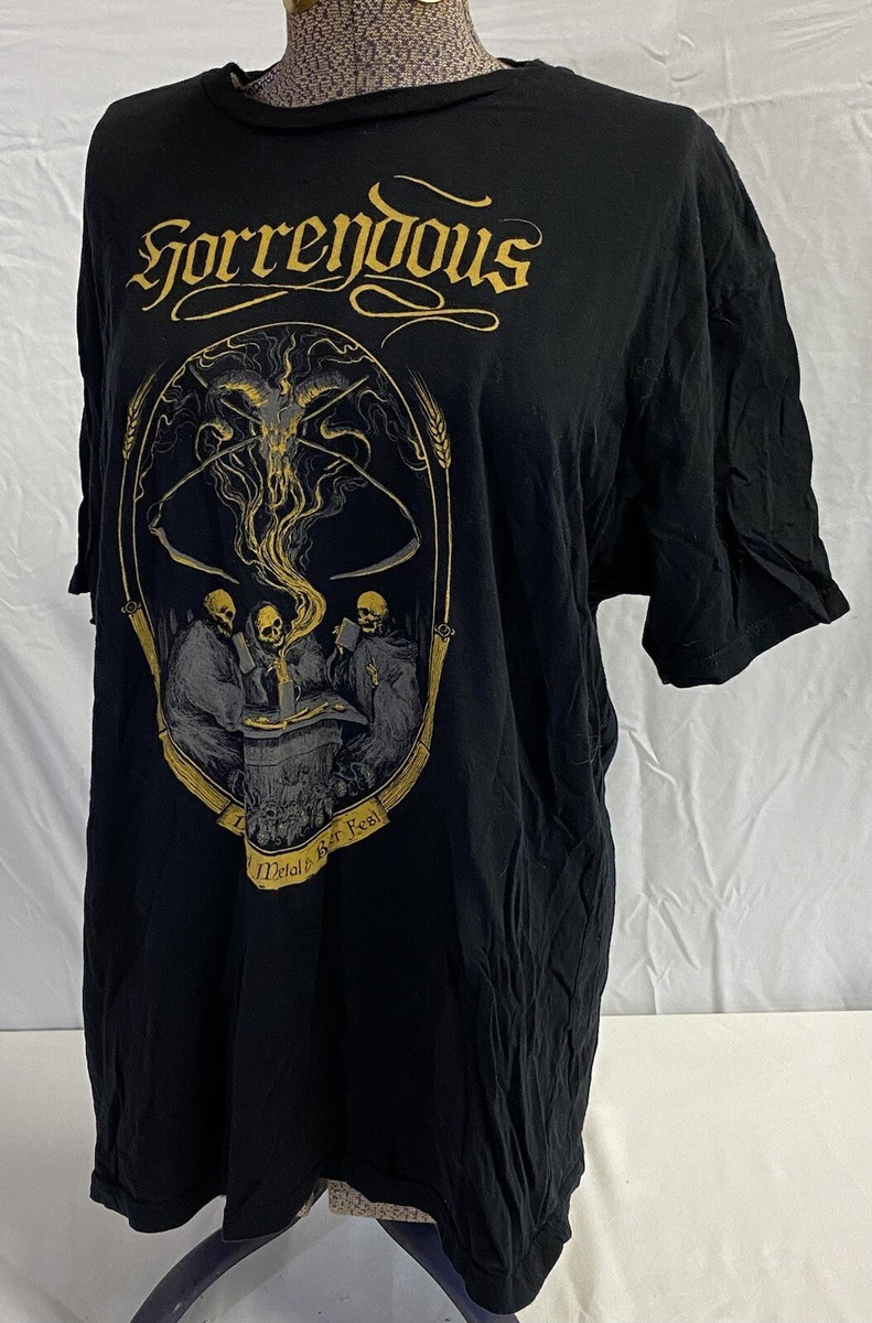 Horrendous Metal Beer Fest Graphic T Shirt Tee Black Short Sleeve XXL
