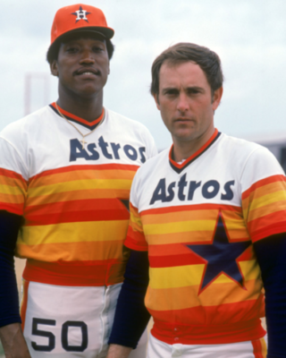 J.R. RICHARD & NOLAN RYAN 8X10 PHOTO HOUSTON ASTROS BASEBALL