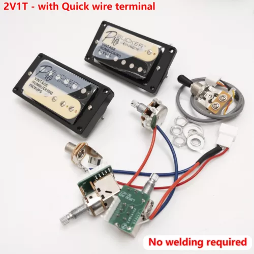 For Gibson ProBucker Guitar Alnico 5 Humbucker Pickup Solder-Free 2V1T Push Pull