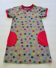 Boutique Girls T-shirt Dress Size Small 4-5 Gray w/ Star Print Playtime