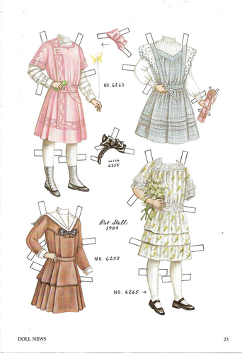 Vintage Pat Stall Paper Doll Kathleen & Her Frocks from 1911 Ladies Home J-Uncut - Picture 2 of 2