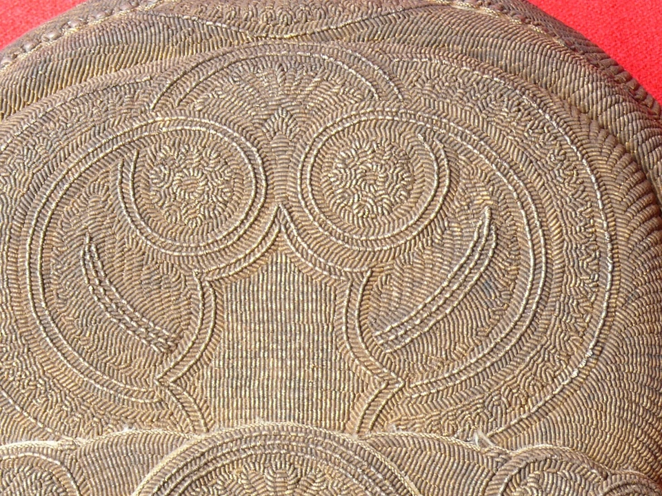 RARO Alemán RIEGENHAUBE 1830 - 1850 DISFRAZ POPULAR CUBIERTA PARA LA CABEZA Cinta Metálica Decoración Foto 4 de 4