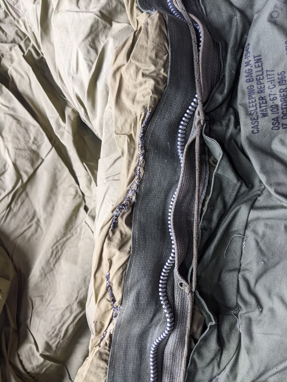 Original Vietnam Conflict Era M1949 US Army Sleeping Bag & Cover M