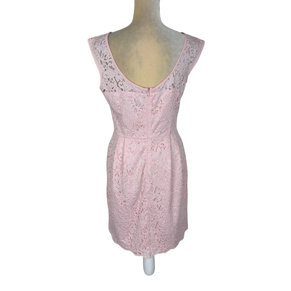 WHBM Белый дом черный рынок розовый кружевной платье декольте крышка рукав размер 6 - Изображение 3 из 4