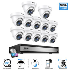 ZOSI 16CH 3K Lite Security Human Detection 1080P Camera System Email Alerts 4TB