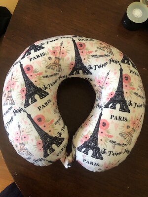 Paris Eiffel Tower Designed Neck Rest Pillow. New without Tags.