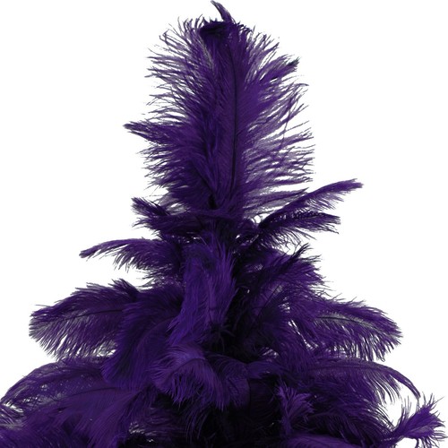 Purple Ostrich Feather Christmas Tree Real Bird Feather Branches Stand Included - Picture 5 of 5