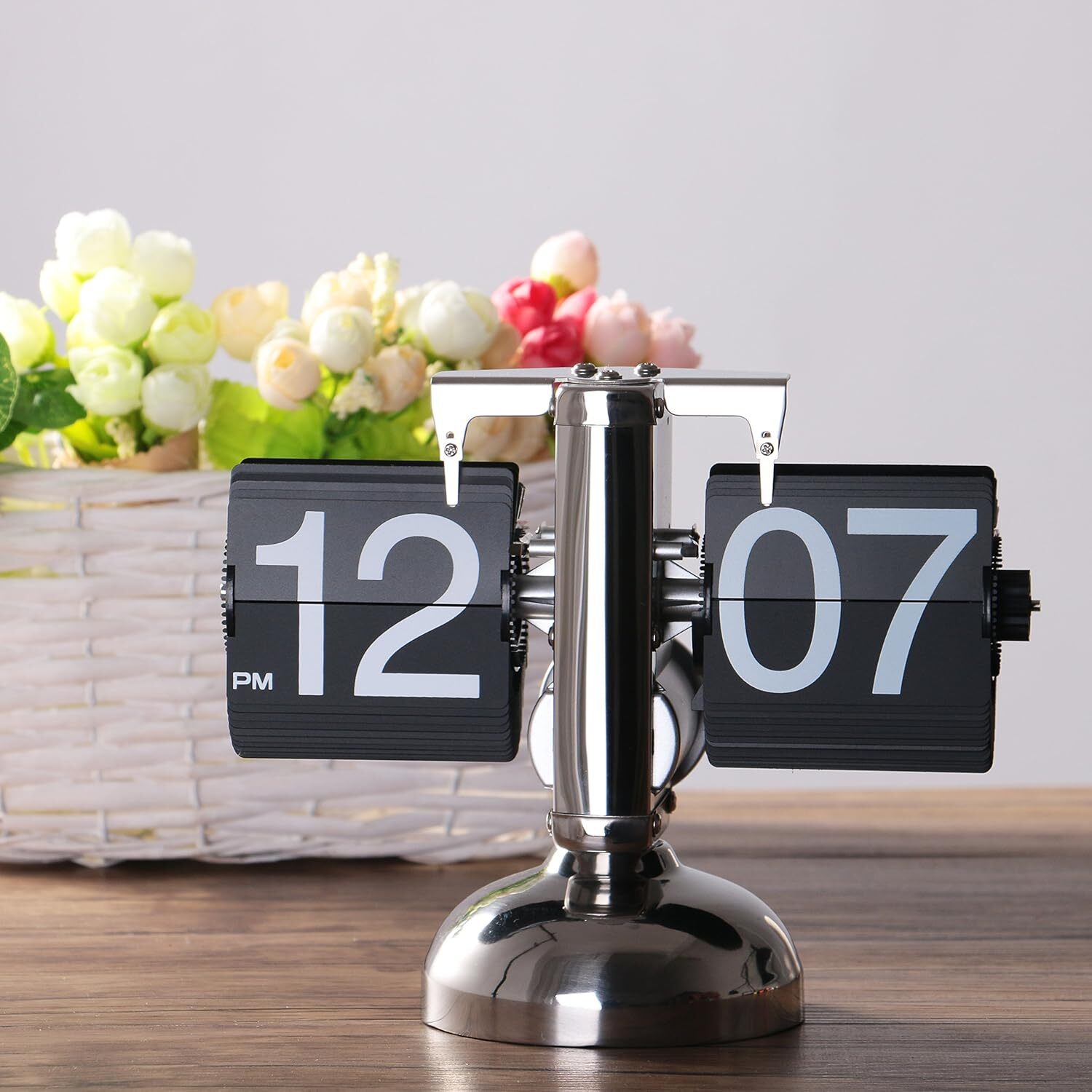 Retro Digital Flip Down Clock -Battery Powered Internal Gear Operated Clock