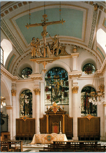 Vintage Postcard Saint Mary-Le-Bow Cheapside Interior of Wren's Church 1982