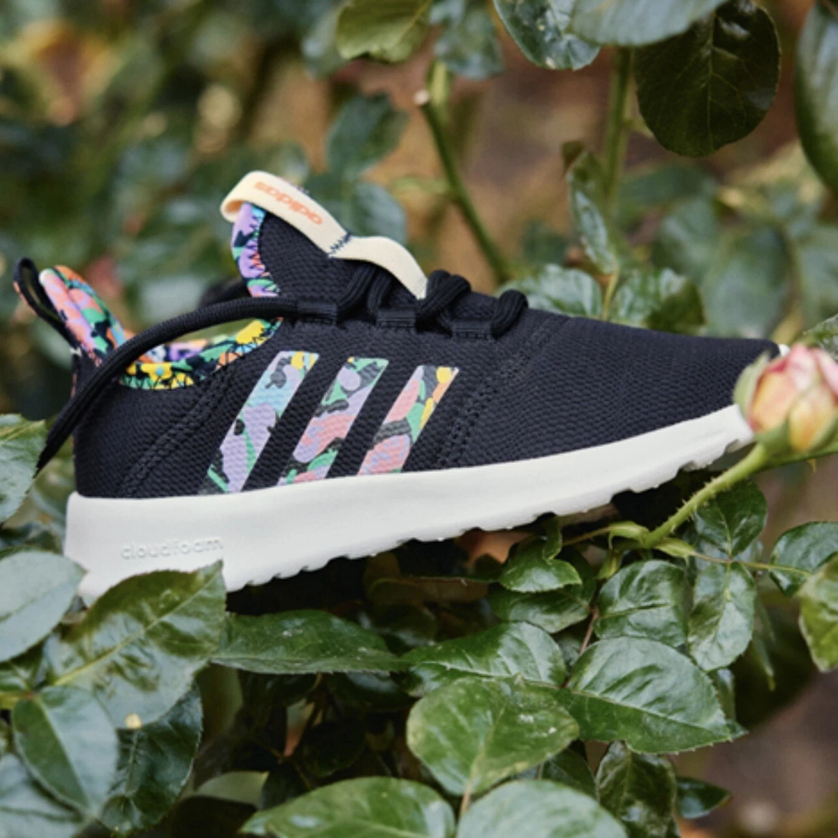 Adidas Cloudfoam Pure 2.0 Little Big Kids Girls Sneaker Black School Shoe 871