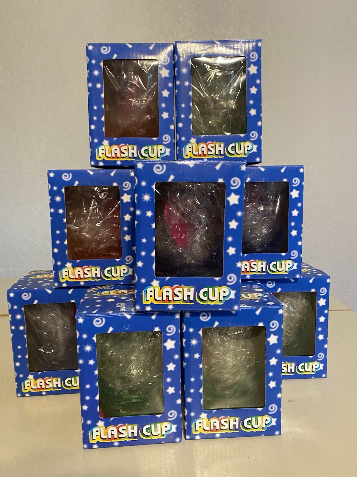 Lot of 12 Waterproof Light Up Flashing Party Cups Pink Purple Green NEW