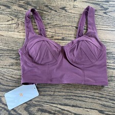 Fabletics Charolette Low Impact Sports Bra Plum Size Sm Gym Workout NWT 49