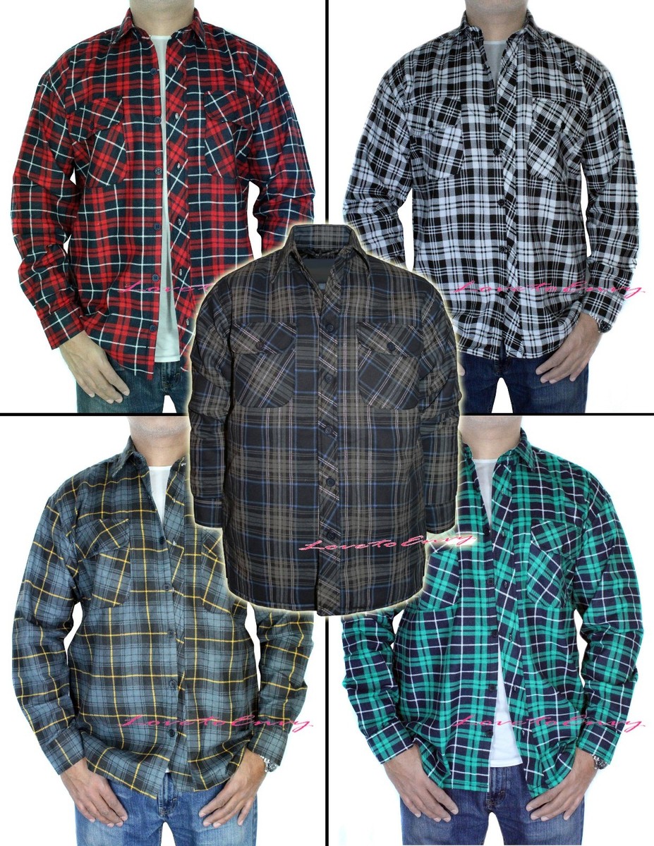 Mens Boys Check Shirt THICK Cotton Work Casual Lumberjack Shirts