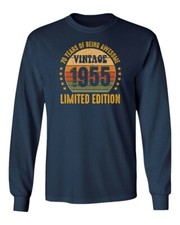 Vintage 1955 70th Birthday Tee - 70 Years Awesome Long Sleeve Tshirt