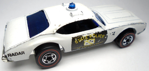 1976 HOT WHEELS REDLINE #12 POLICE CRUISER OLDS 442 WHITE 1:64 DIECAST 3" CAR - Picture 4 of 6