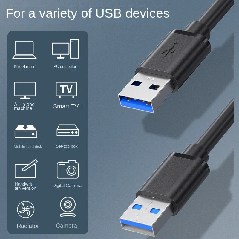 USB 3.0 A to A Male to Male High-Speed Cable Lead Cord 24AWG 50cm 1m 2m 3m 5m - Image 4 of 4