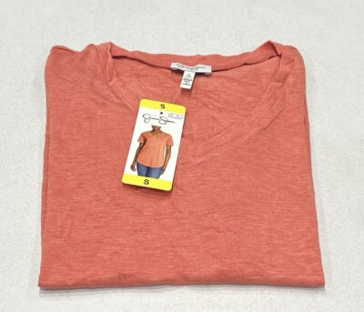 #ad Jessica Simpson Women#x27;s Knit V Neck Top Pink Size S $7.95