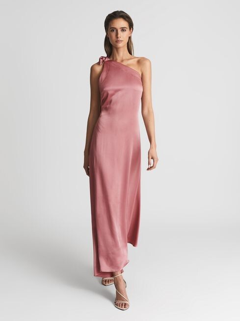 【海外限定】REISSワンピース☆Pale Pink Ellery One Shoulder D Buy Reiss Pale Pink Ellery One Shoulder Draped Mini Dress