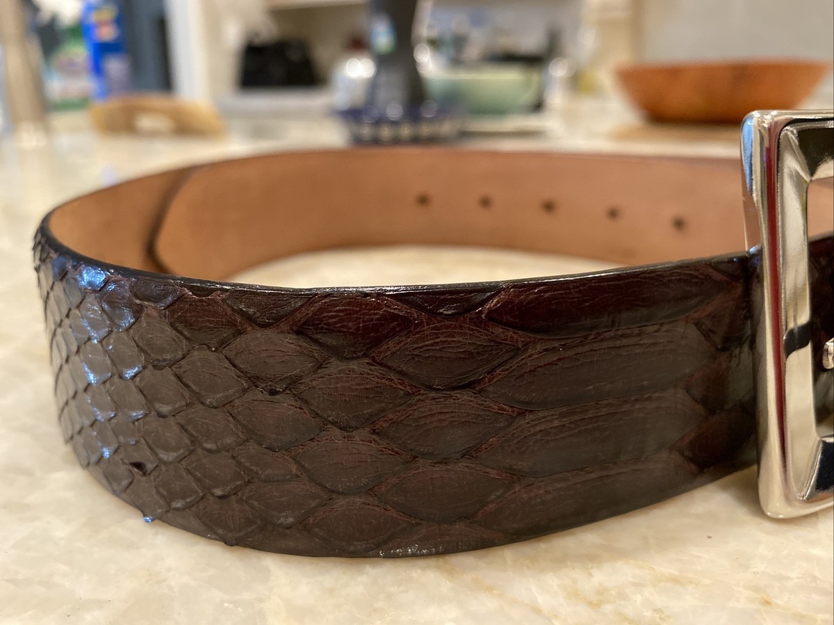 Claudio Orciani Beautiful Brown Real Python Snake Belt Made In Italy 80-37”Mint. FG_Belts_9-20-18_0003_9_20_18_  main image 2