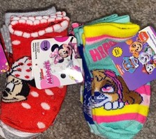 Girl s Toddler Character Gripper Socks, 6 pack, Minnie or Paw Patrol