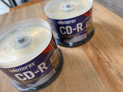 Lot of 2 Memorex 700MB/80-Minute 52x Data CD-R Media 50-Pack Spindle (100 Total)