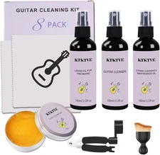 Guitar Cleaning Kit- Complete Care Kit 8 Pack Cleaner Lemon Oil Fretboard Polish