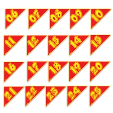 Car Dealer Windshield Oval Model Year Auto Angle Stickers, 2 Digit, Red/Yellow