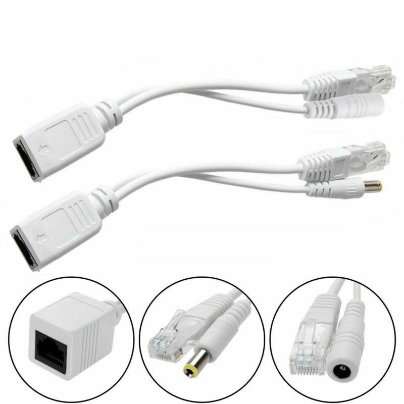 CCTV Camera Ethernet Passive POE Injector Splitter Adapter Power