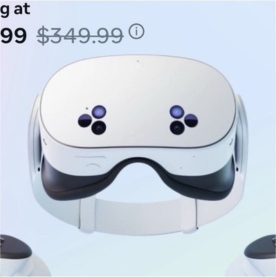 Meta Quest 3S Standalone VR Headset White/Black w/ 2 Controllers, Charging Cable