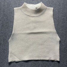 BECHAMEL Gold Metallic KNIT Mock Turtleneck SWEATER Dickie Zip Back Collar OSFM