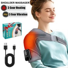 Electric Shoulder Massager Heated Shoulder Brace with Vibration for Pain Relief
