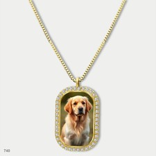New Cute Golden Retriever Dog Fashion Pendant Necklace Chain Image Dog Tag Chain