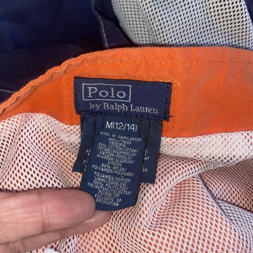2 Pairs Polo Ralph Lauren Boys Swim Board Shorts M Orange Blue Big Pony #3 B32 - Picture 17 of 17