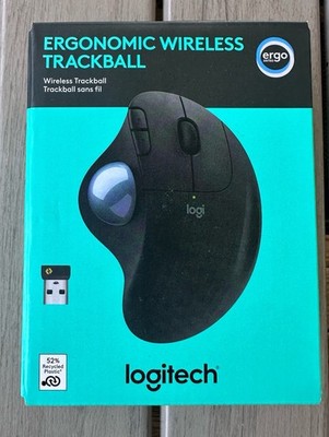 Logitech Ergonomic Wireless Trackball Mouse Bluetooth Logi Bolt Black 910-006610