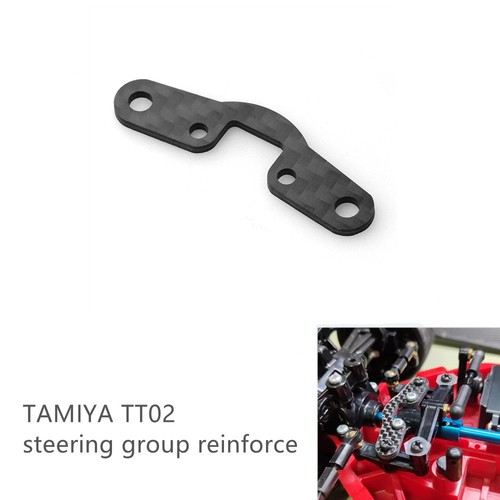 Tamiya TT02 Carbon Fiber Steering Brace & Upper Deck Plate Reinforcement Set - Picture 2 of 5