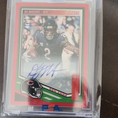 Panini 2025 Score Football DJ Moore Chicago Bears Red Zone Auto #254 PSA