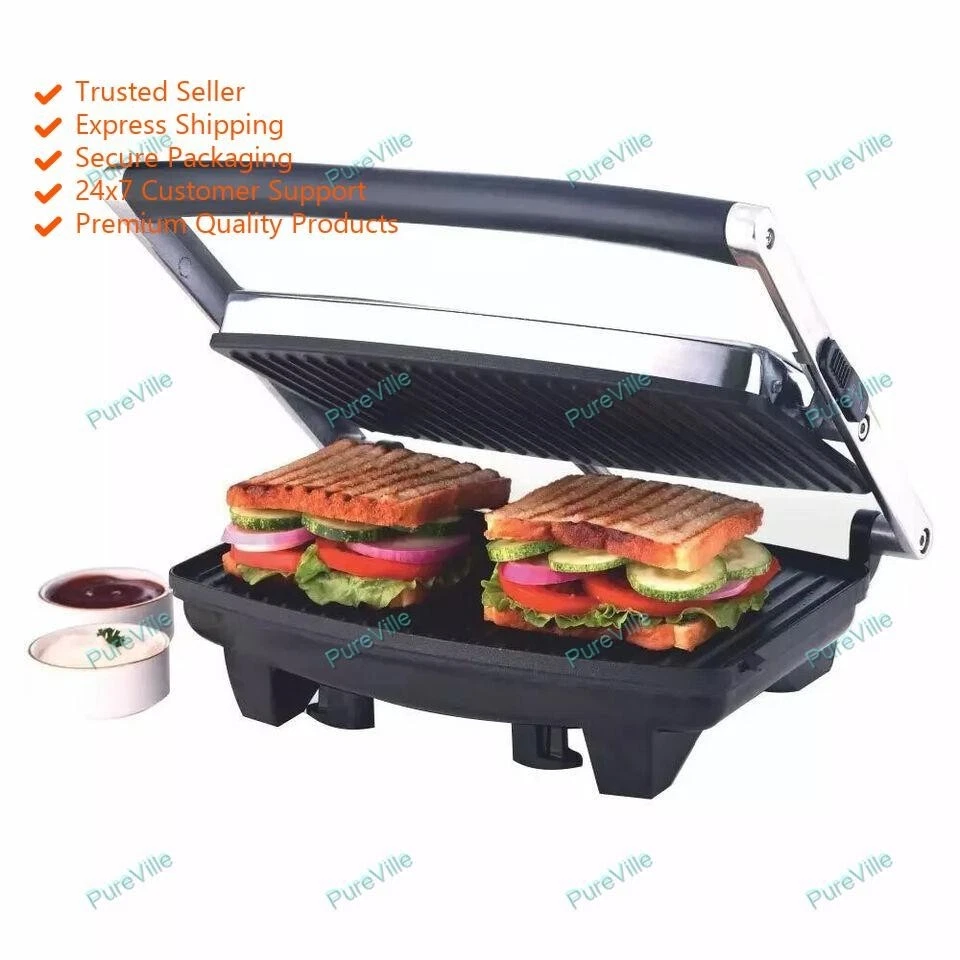 Borosil Super Jumbo 1000 WGrill Sandwich Maker Slice Grill Black Best Appliances
Opens in a new wind