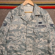 Abrigo uniforme de batalla de aviador de la Fuerza Aérea de los Estados Unidos para hombre 44 X-grande chaqueta camuflada a rayas de tigre
