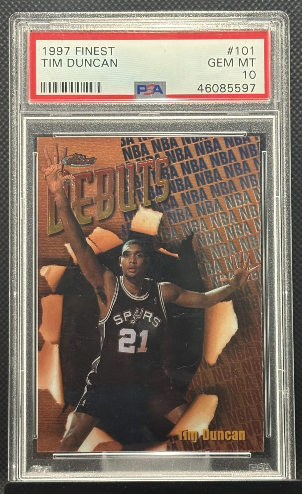 1997 Finest #101 Tim Duncan PSA 10