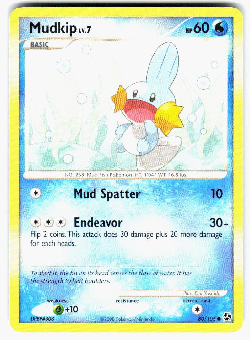 Mudkip 80/106 Common Great Encounters Pokemon Near Mint