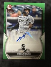 Oscar Colas 2023 Bowman Green Prospect Parallel /99 Auto White Sox PPA-OC