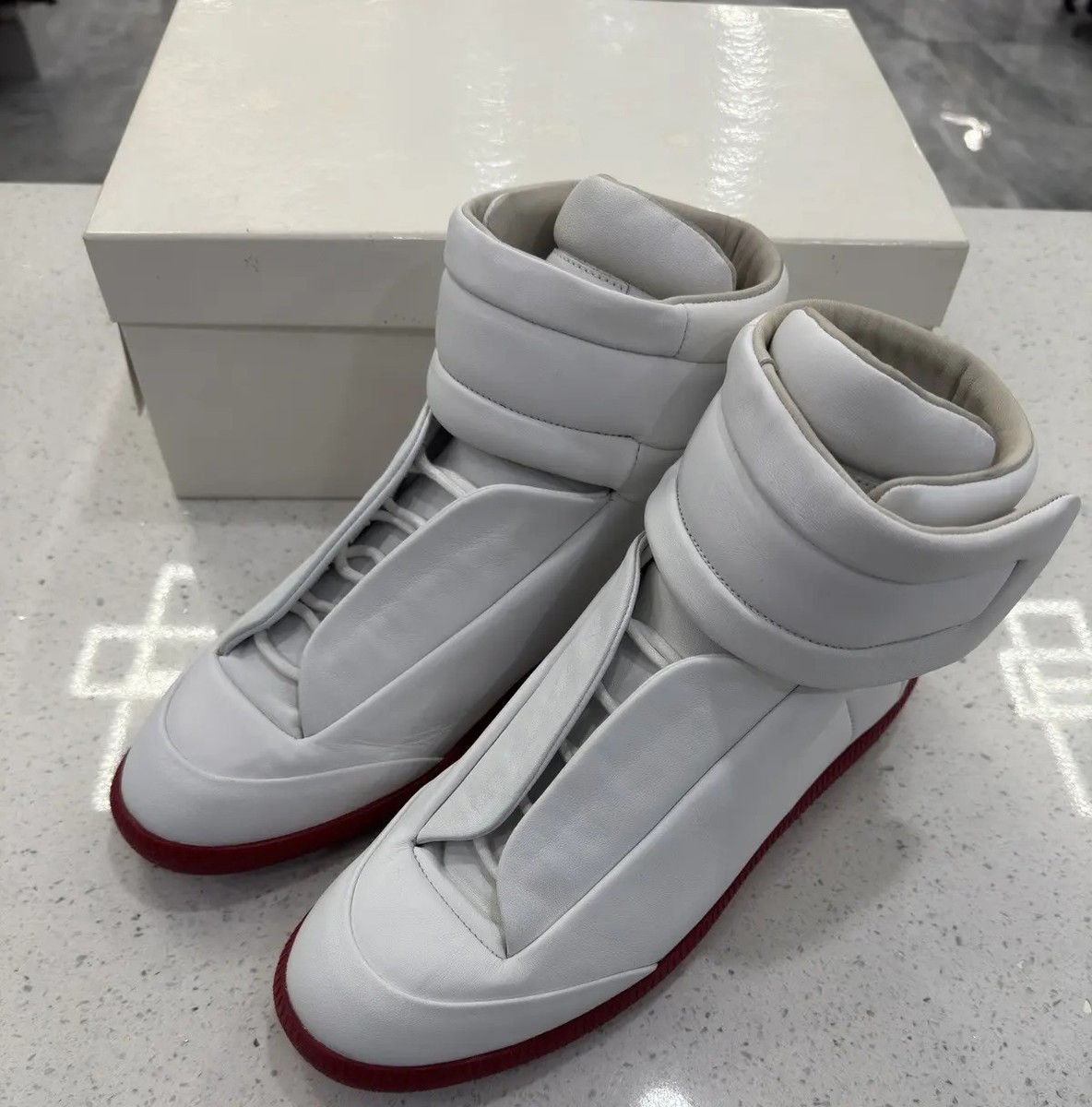 Maison Margiela Future White Men Red 10 43 Leather High Top