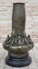 Handcrafred Art Deco/Nouveau Genuine Bronze Frog Vase Sculpture Home Decor Sale