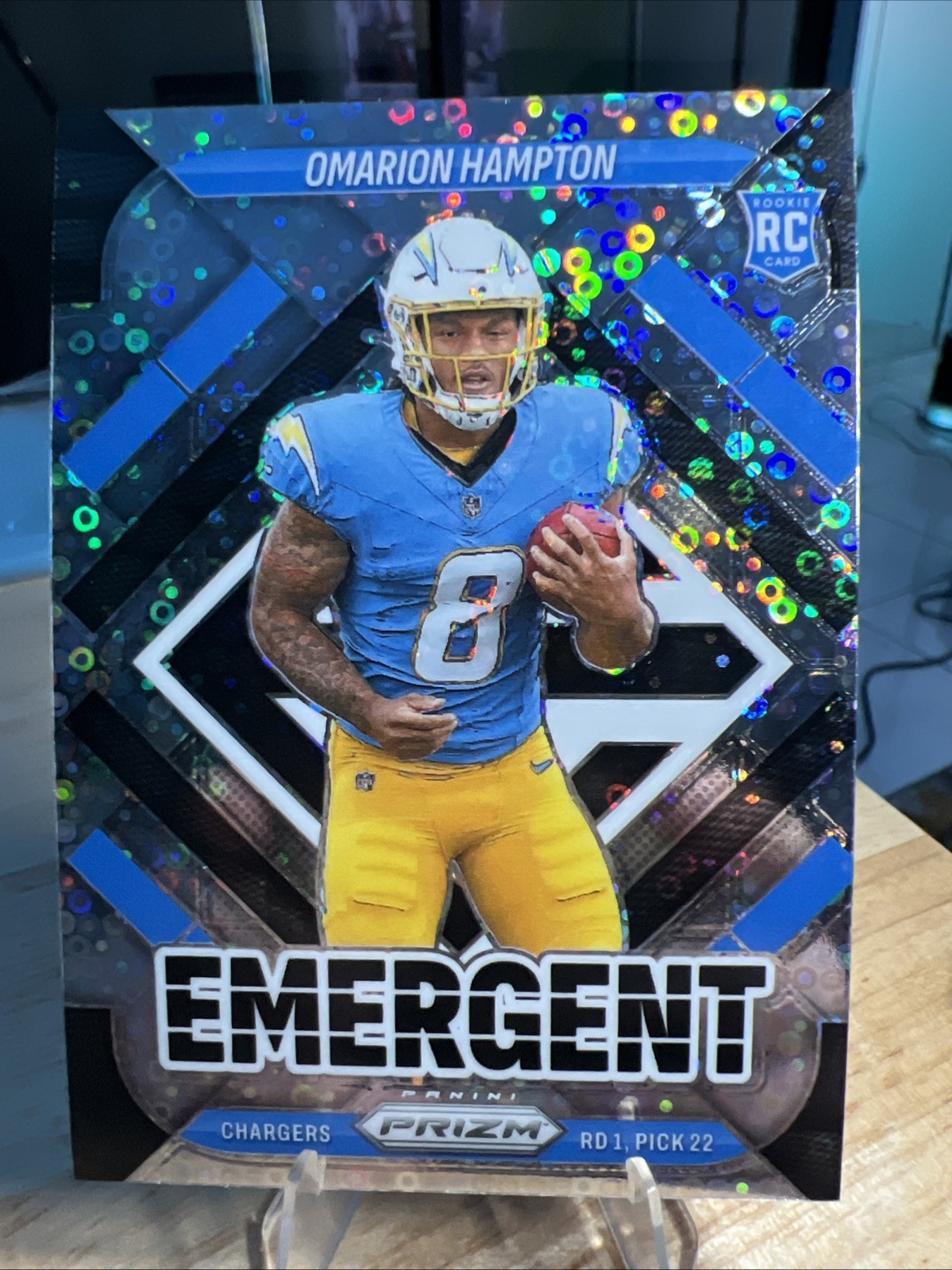 2025 Panini Prizm - Emergent Omarion Hampton #9 No Huddle Prizm (RC)