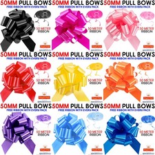 LARGE 50mm PREMIUM GIFT PULL BOW WEDDING CAR BIRTHDAY FLOWER HAMPER BOWS UK
