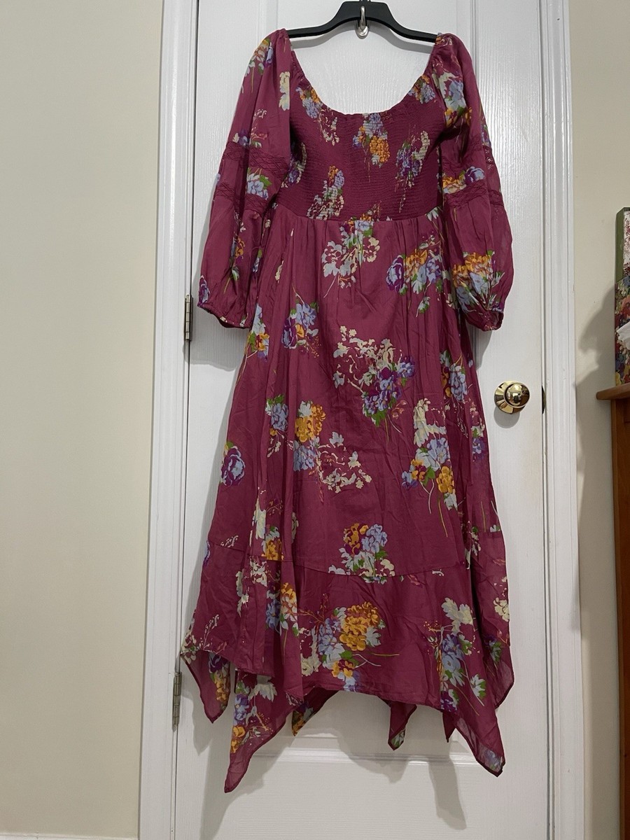 open lace back dress Free People Yesica Red Floral Maxi Dress