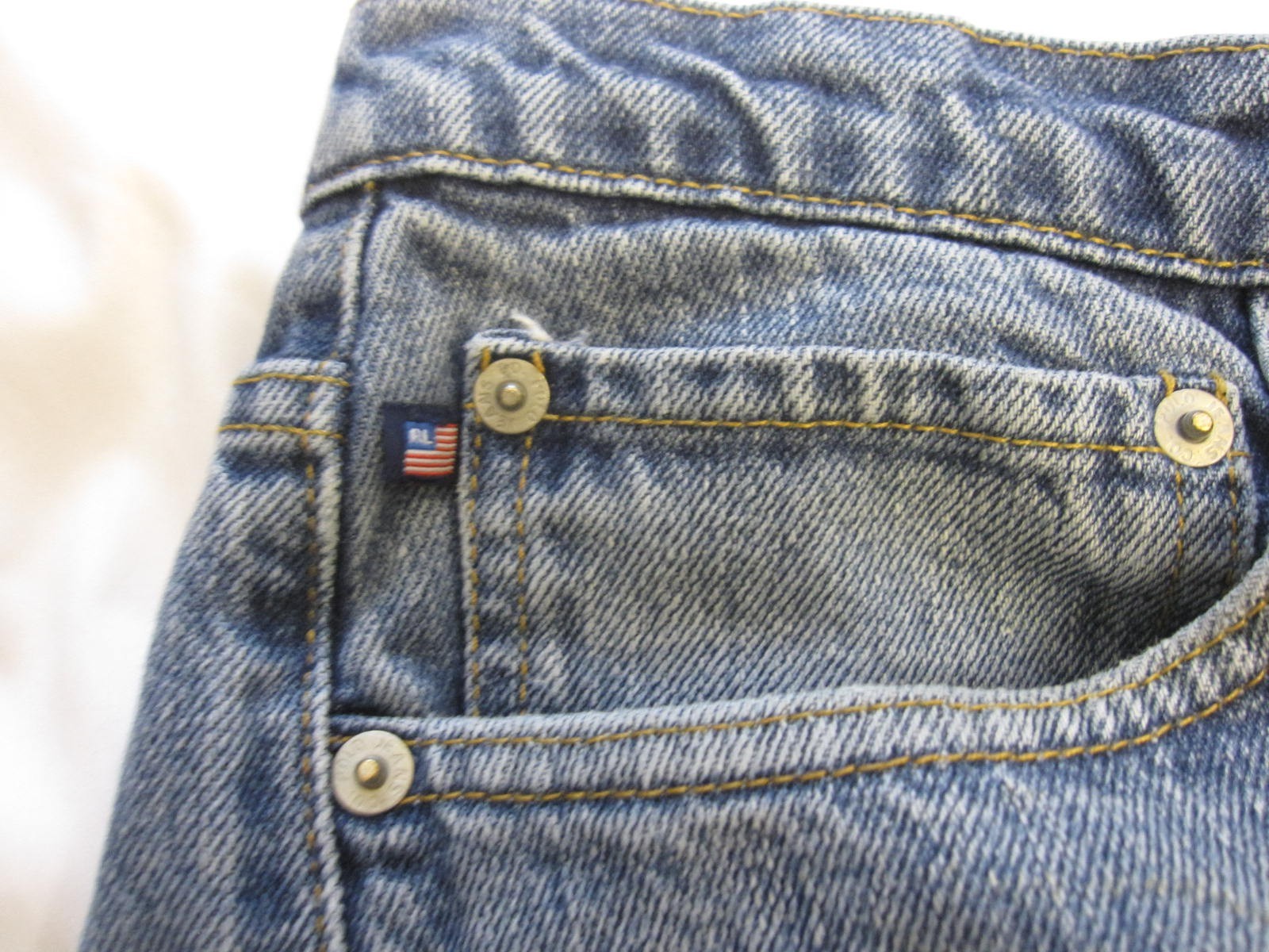 Y2K Distress Polo Jean Ralph Lauren Button Fly Button Denim Men Sz 36x32 (MP481) thumbnail 11