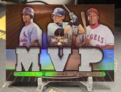 2007 Topps Triple Threads Albert Pujols Guerrero Ichiro Suzuki Jersey Patch #/27